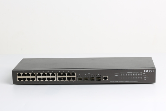 HiOSO 28 Port 24 1000M + 4 porty 10G SFP Zabezpieczenia Ethernet Przełącznik przemysłowy Przełącznik Ethernet