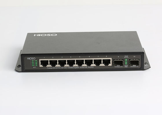 8 portów 10/100/1000M RJ45 2 porty 1000M SFP Przełącznik Gigabit Ethernet 10 portów