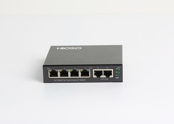 Hioso HA1206P 6-portowy przełącznik Poe 4 porty 10/100M RJ45 PoE + 2 porty 100M TP Uplink
