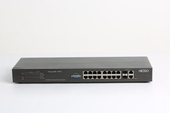 HiOSO 16 portów 10/100M RJ45 2 porty GE Combo Uplink Przełącznik dostępu Ethernet 18 portów