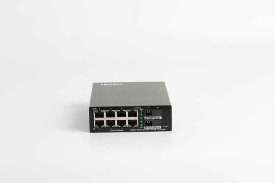 HiOSO 10/100/1000 Mb / s 1310nm Konwerter światłowodowy na Ethernet 8 portów