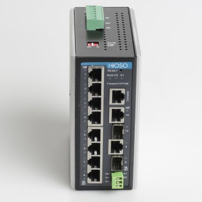 2 1000M Combo 8 10/100M RJ45 Ethernet na szynę Din 10 portów